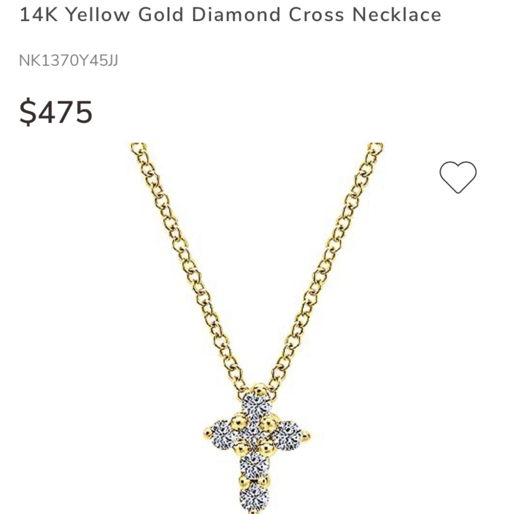 Gabriel & Co - Yellow Gold Cross Necklace
